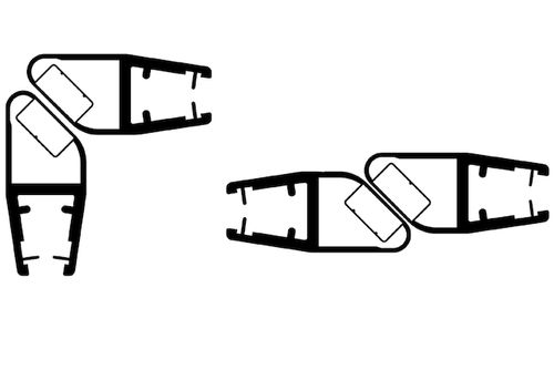 Roth-Tuermagnetdichtungssatz-2x45-Grad-5mm-Ersatzteil-Glasdusche-Limaya-1110001105 gallery number 1